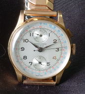 Vintage Chronograph Suisse pink gold subdials @ 12 & 6